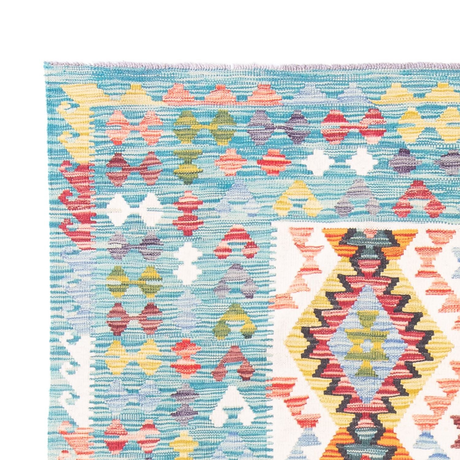 Kelim Carpet - Splash - 251 x 182 cm - flerfarvet