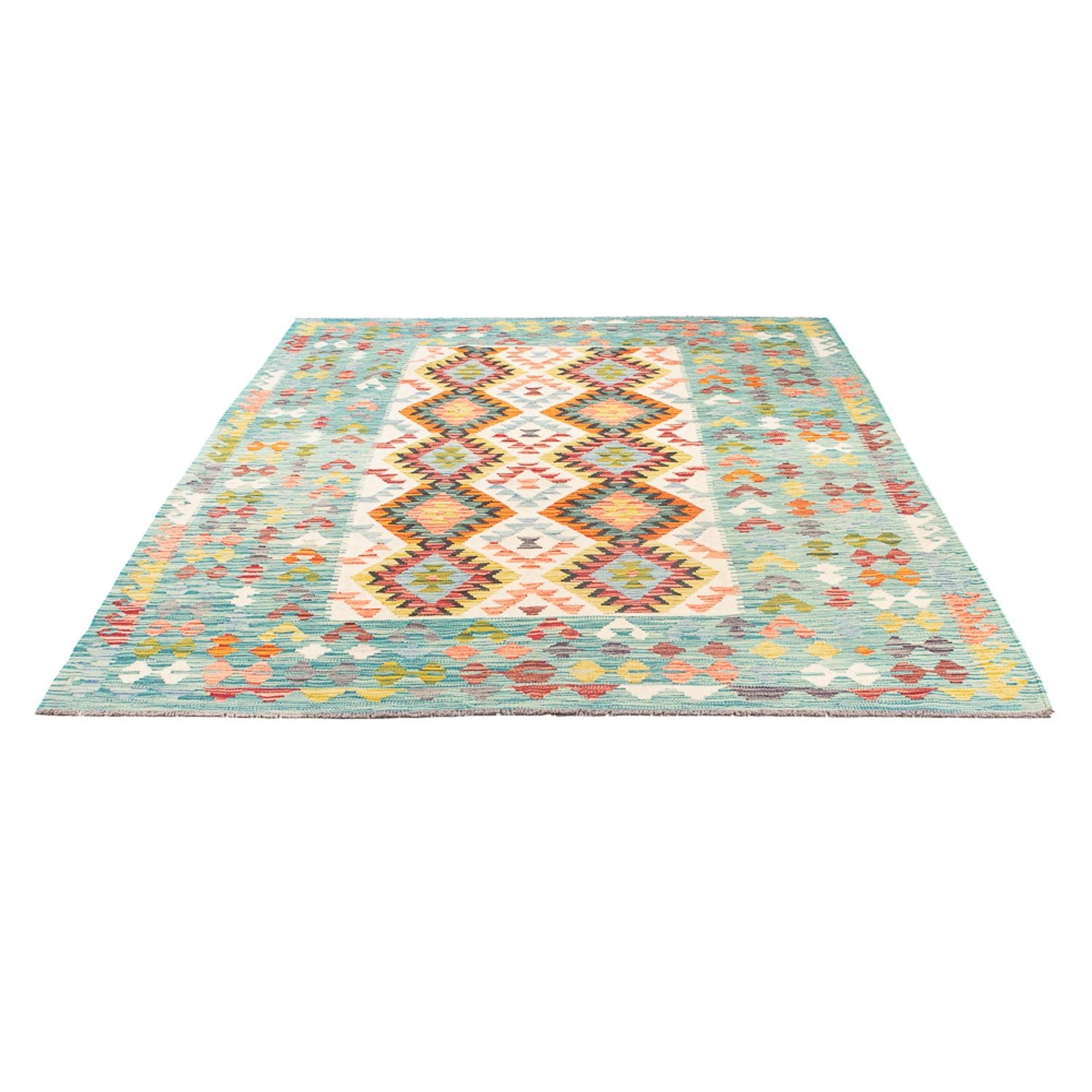 Kelim Carpet - Splash - 251 x 182 cm - flerfarvet