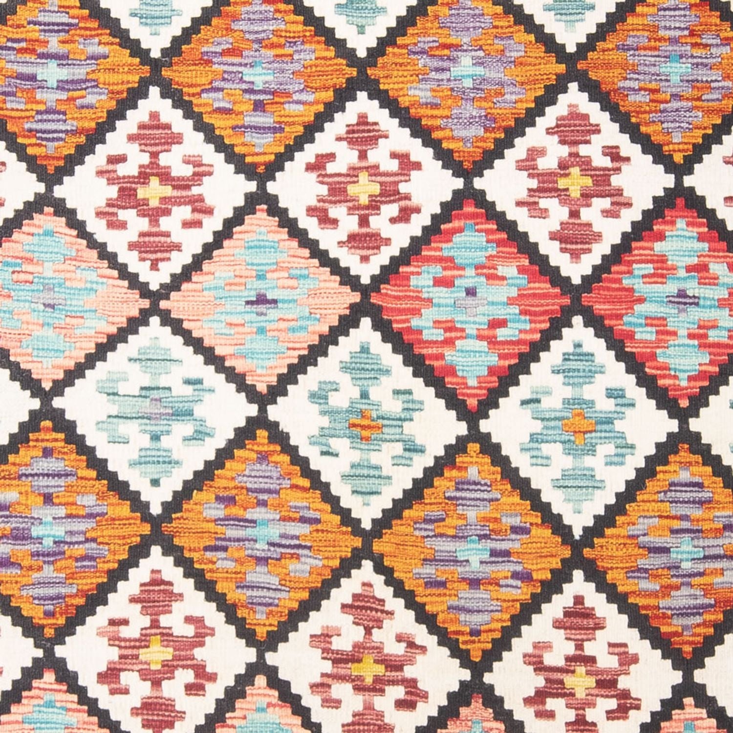 Kelim Carpet - Splash - 239 x 200 cm - flerfarvet