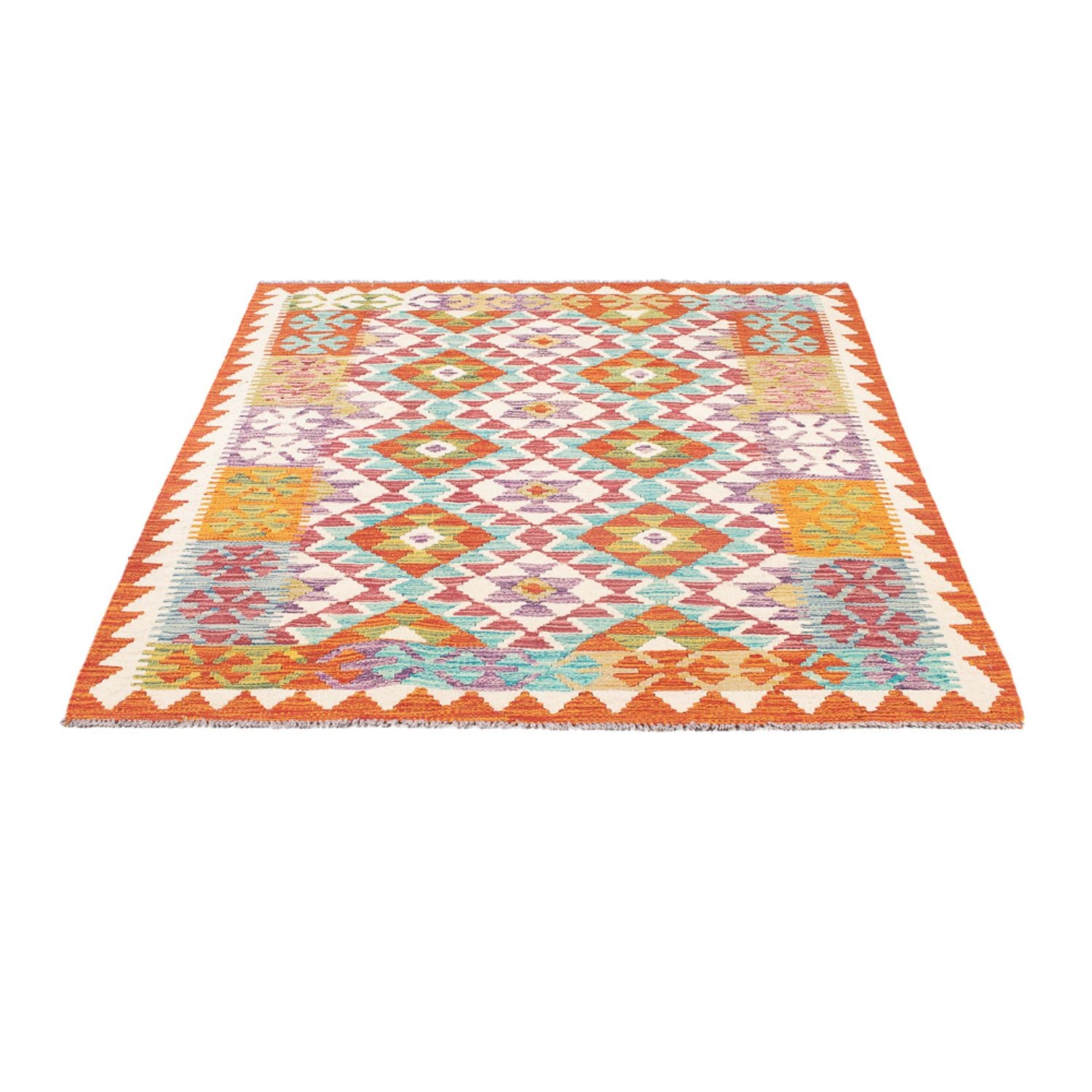 Kelim Carpet - Splash - 166 x 119 cm - flerfarvet