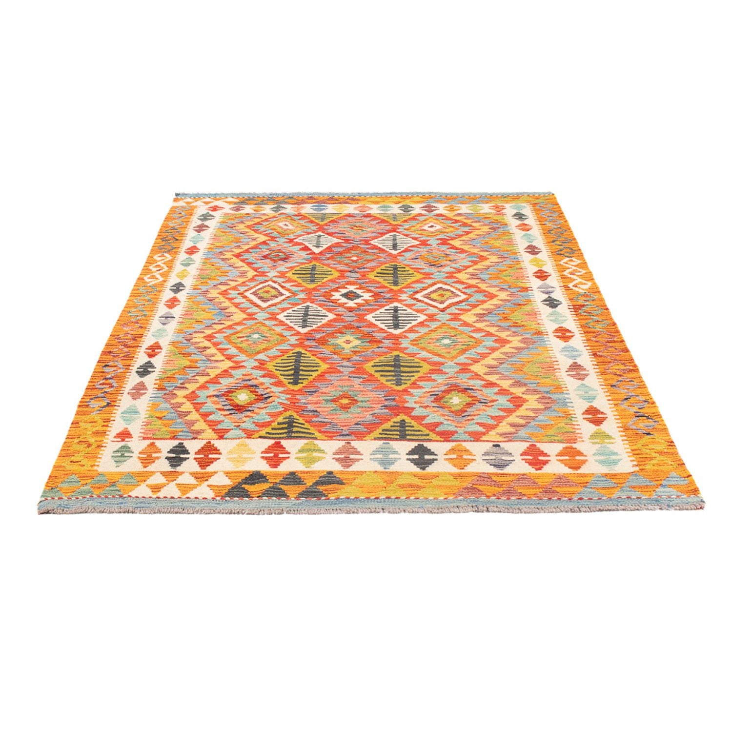 Kelim Carpet - Splash - 190 x 123 cm - flerfarvet