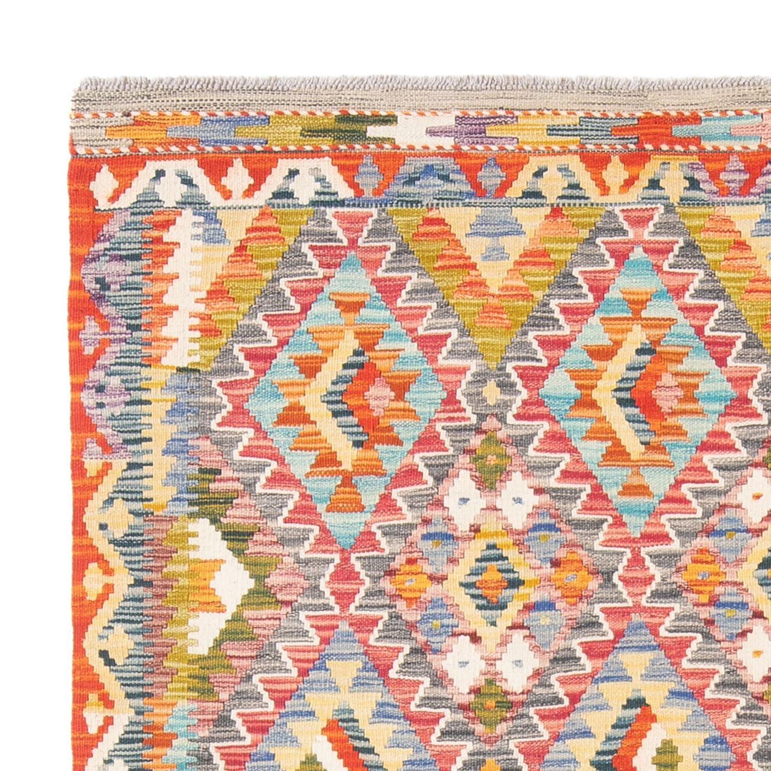 Kelim Carpet - Splash - 197 x 162 cm - flerfarvet