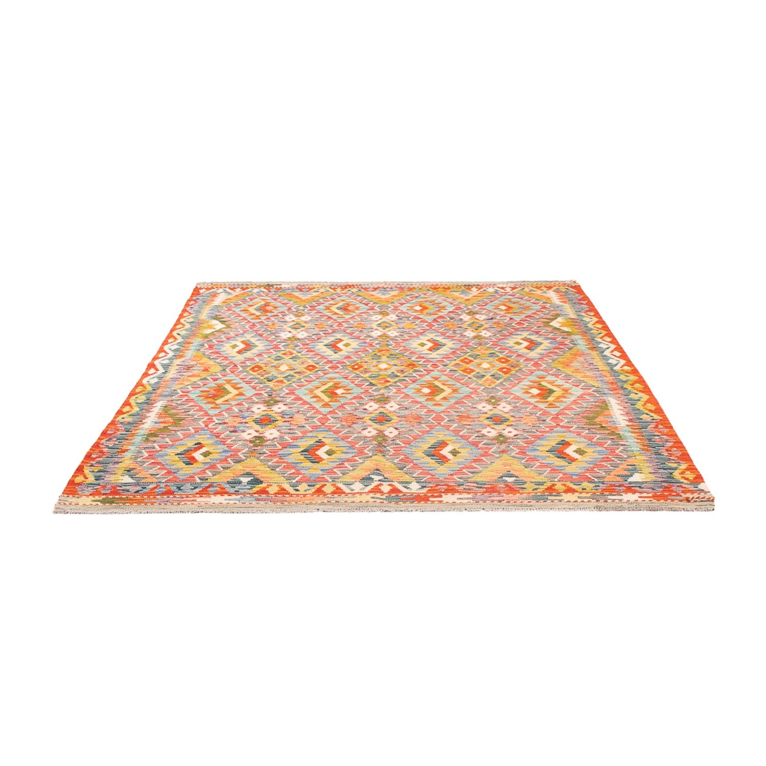 Kelim Carpet - Splash - 197 x 162 cm - flerfarvet
