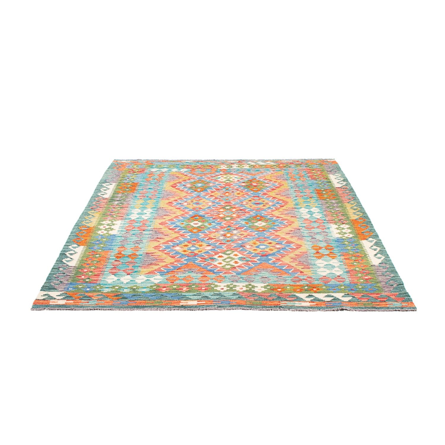 Kelim Carpet - Splash - 196 x 152 cm - flerfarvet