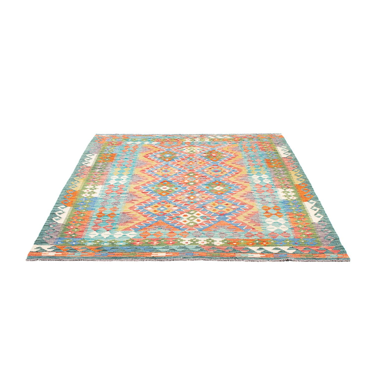 Kelim Carpet - Splash - 196 x 152 cm - flerfarvet