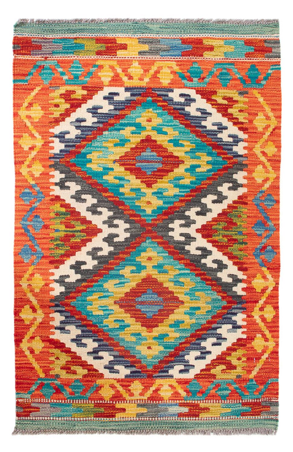 Kelim Carpet - Splash - 90 x 60 cm - flerfarvet
