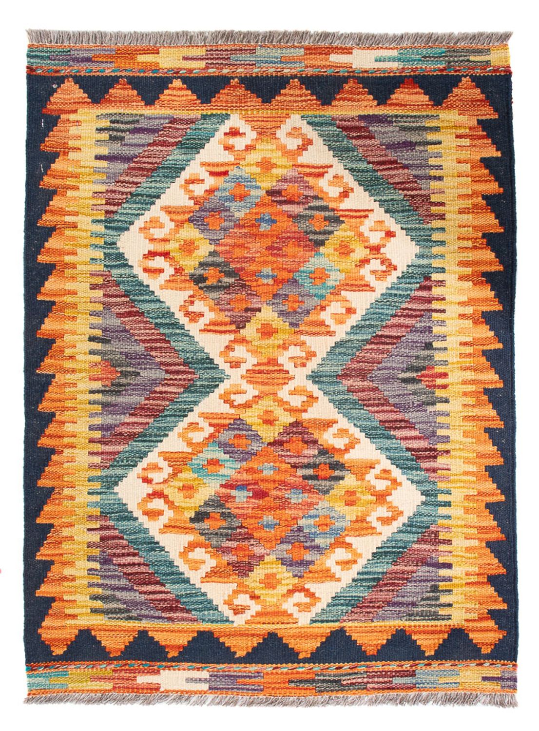 Kelim Carpet - Splash - 85 x 62 cm - flerfarvet