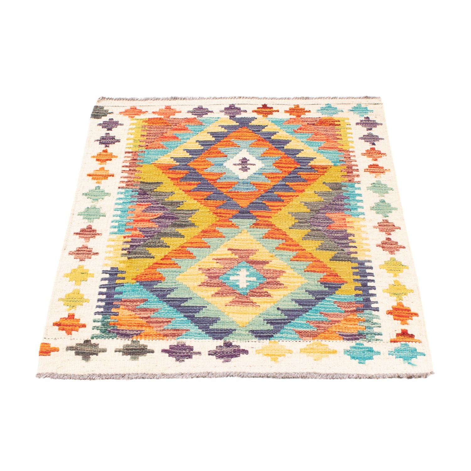 Kelim Carpet - Splash - 84 x 62 cm - flerfarvet