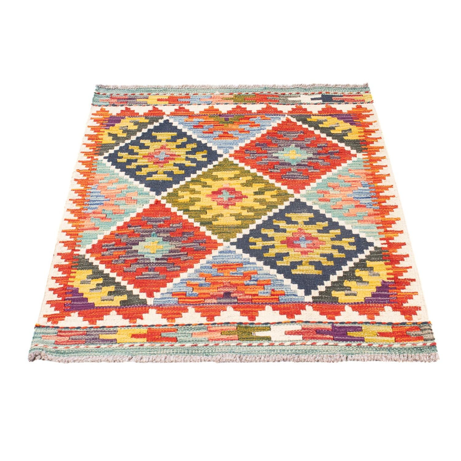 Kelim Carpet - Splash - 93 x 65 cm - flerfarvet