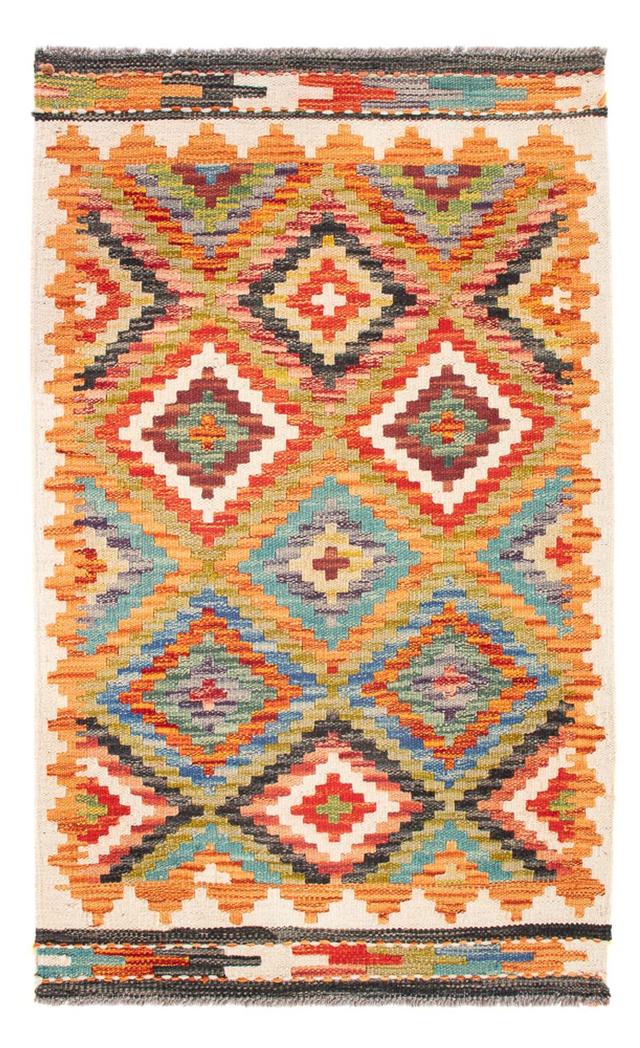 Kelim Carpet - Splash - 98 x 60 cm - flerfarvet