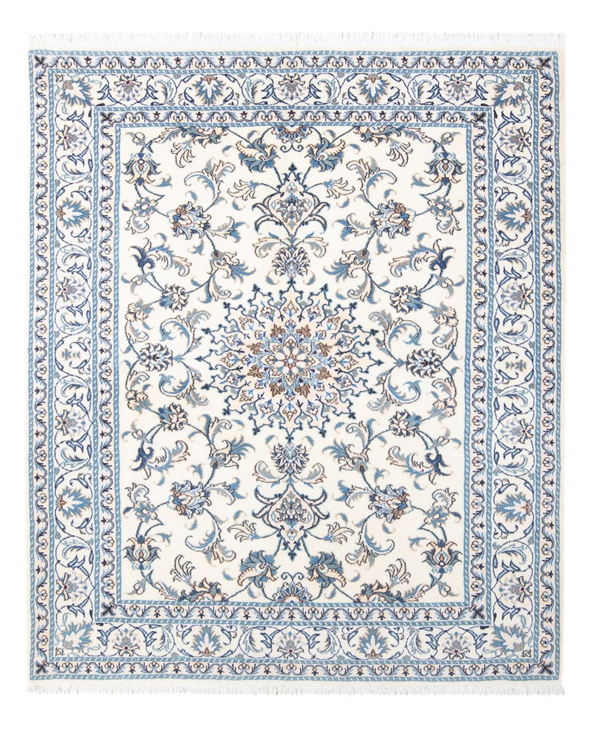 Persisk tæppe - Nain - 194 x 147 cm - creme
