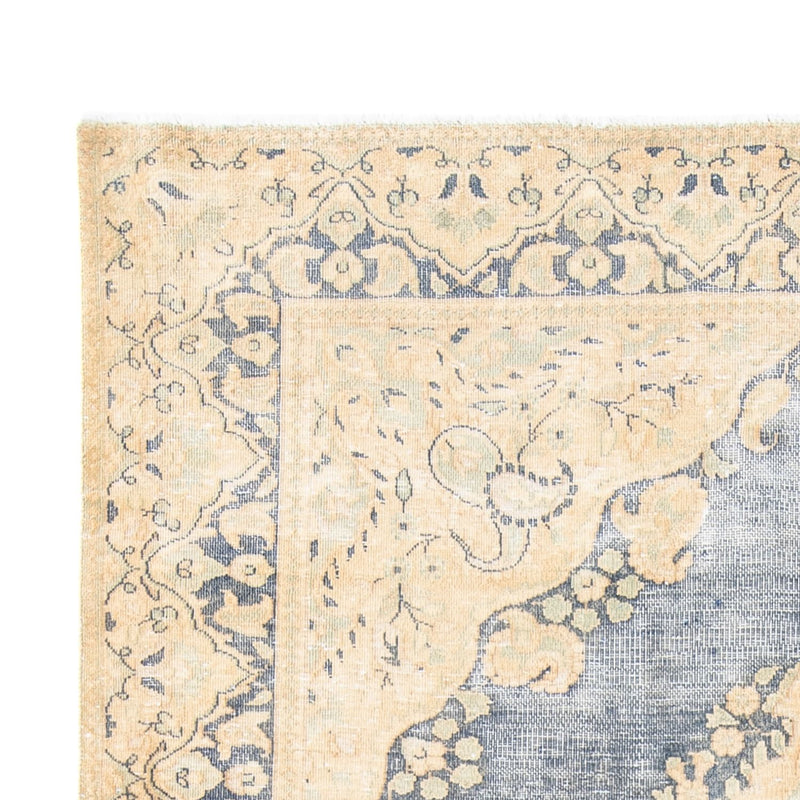 Vintage tæppe - 225 x 147 cm - lyseblå