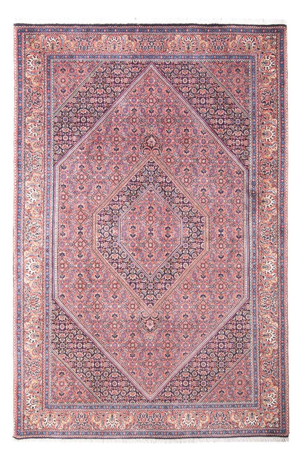 Persisk tæppe - Bijar - 240 x 145 cm - lysrød