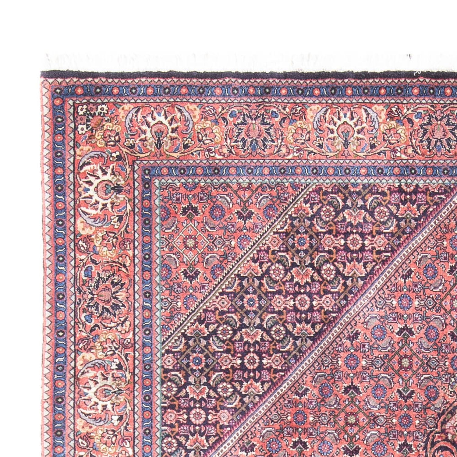 Persisk tæppe - Bijar - 240 x 145 cm - lysrød