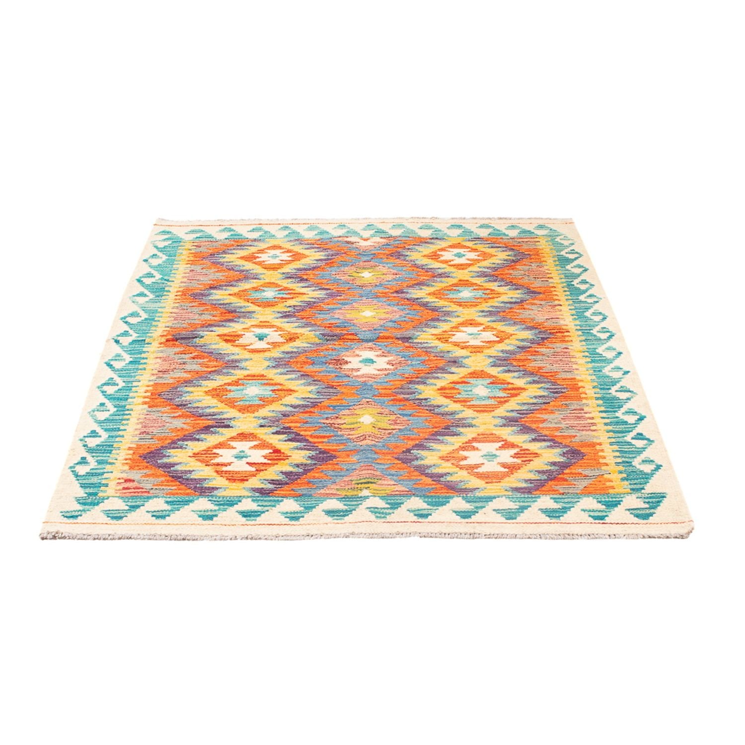 Kelim Carpet - Splash - 155 x 102 cm - flerfarvet