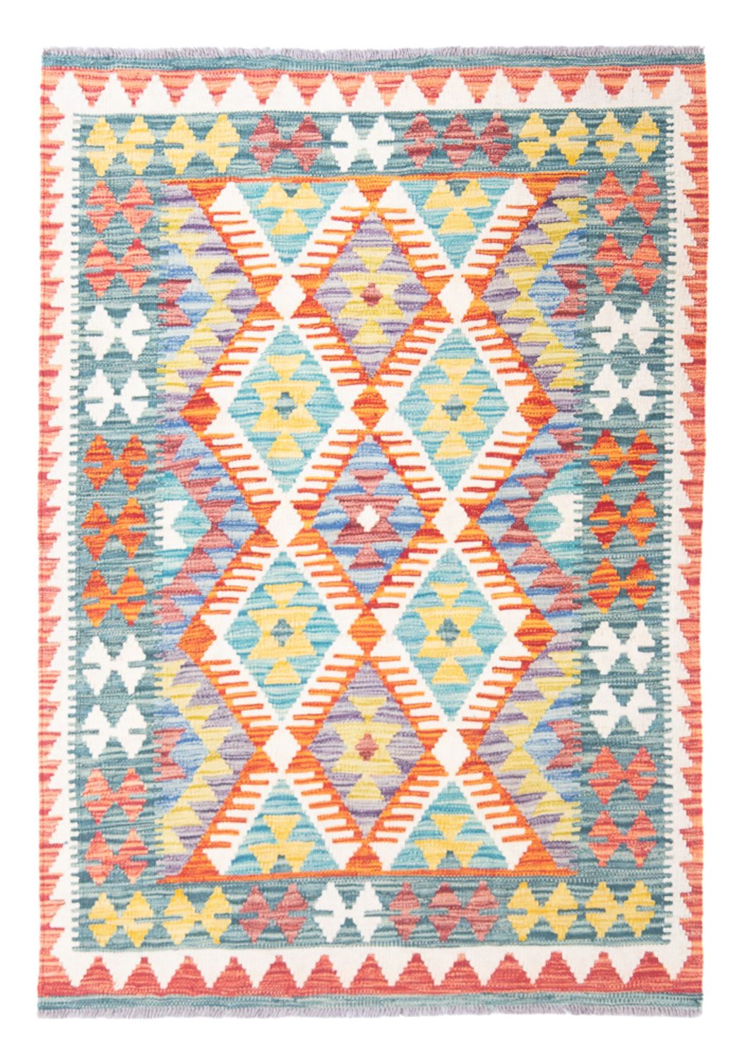 Kelim Carpet - Splash - 150 x 110 cm - flerfarvet