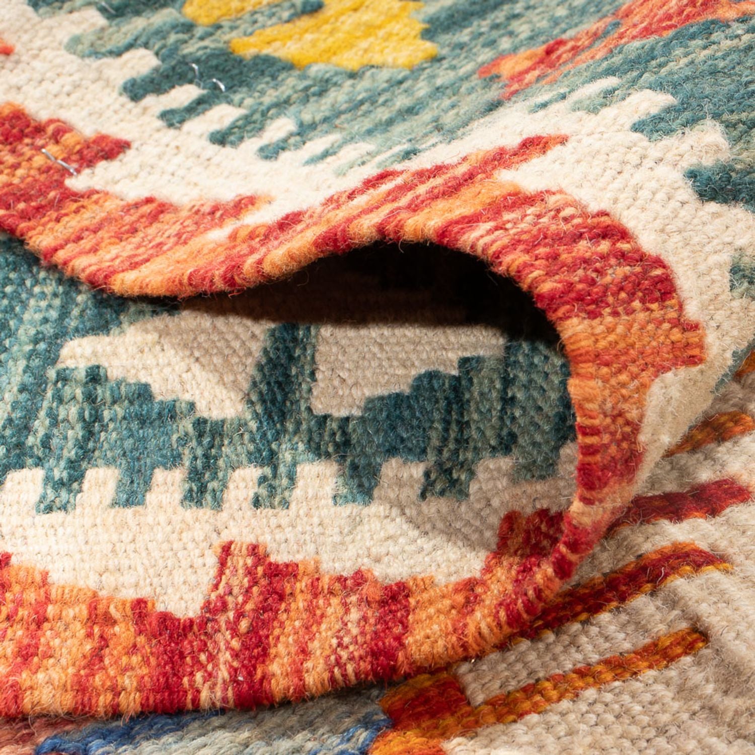 Kelim Carpet - Splash - 150 x 110 cm - flerfarvet
