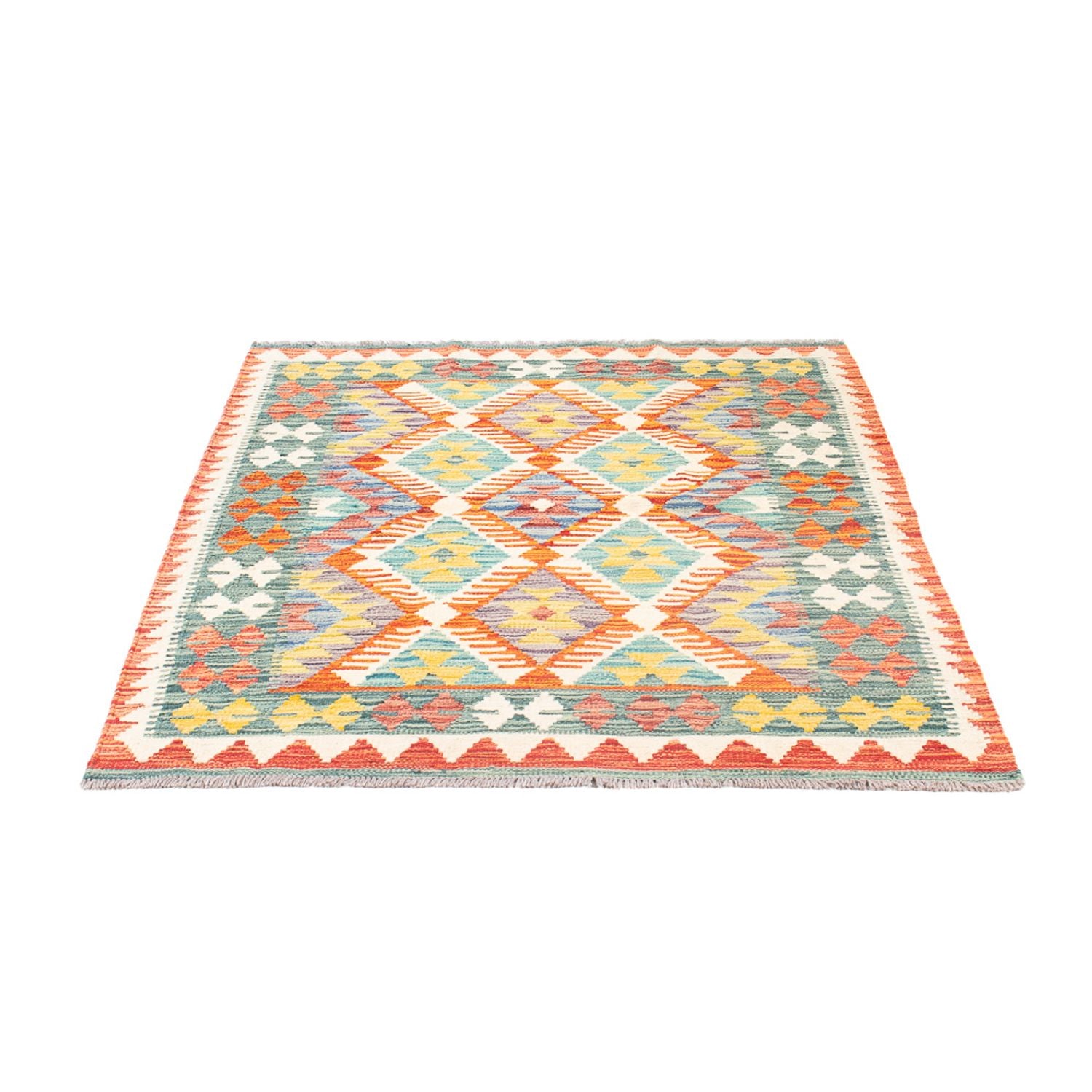 Kelim Carpet - Splash - 150 x 110 cm - flerfarvet