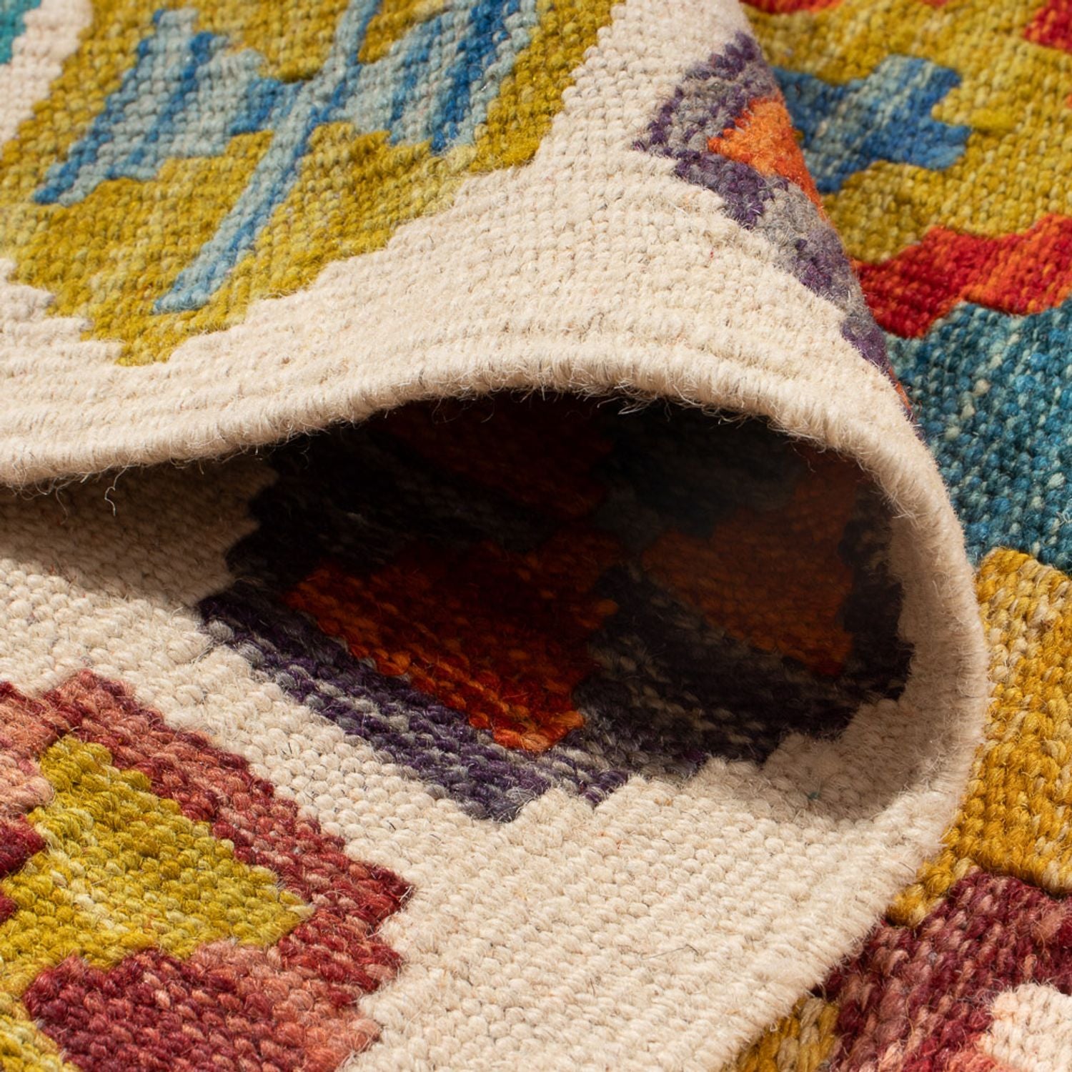 Kelim Carpet - Splash - 143 x 104 cm - flerfarvet