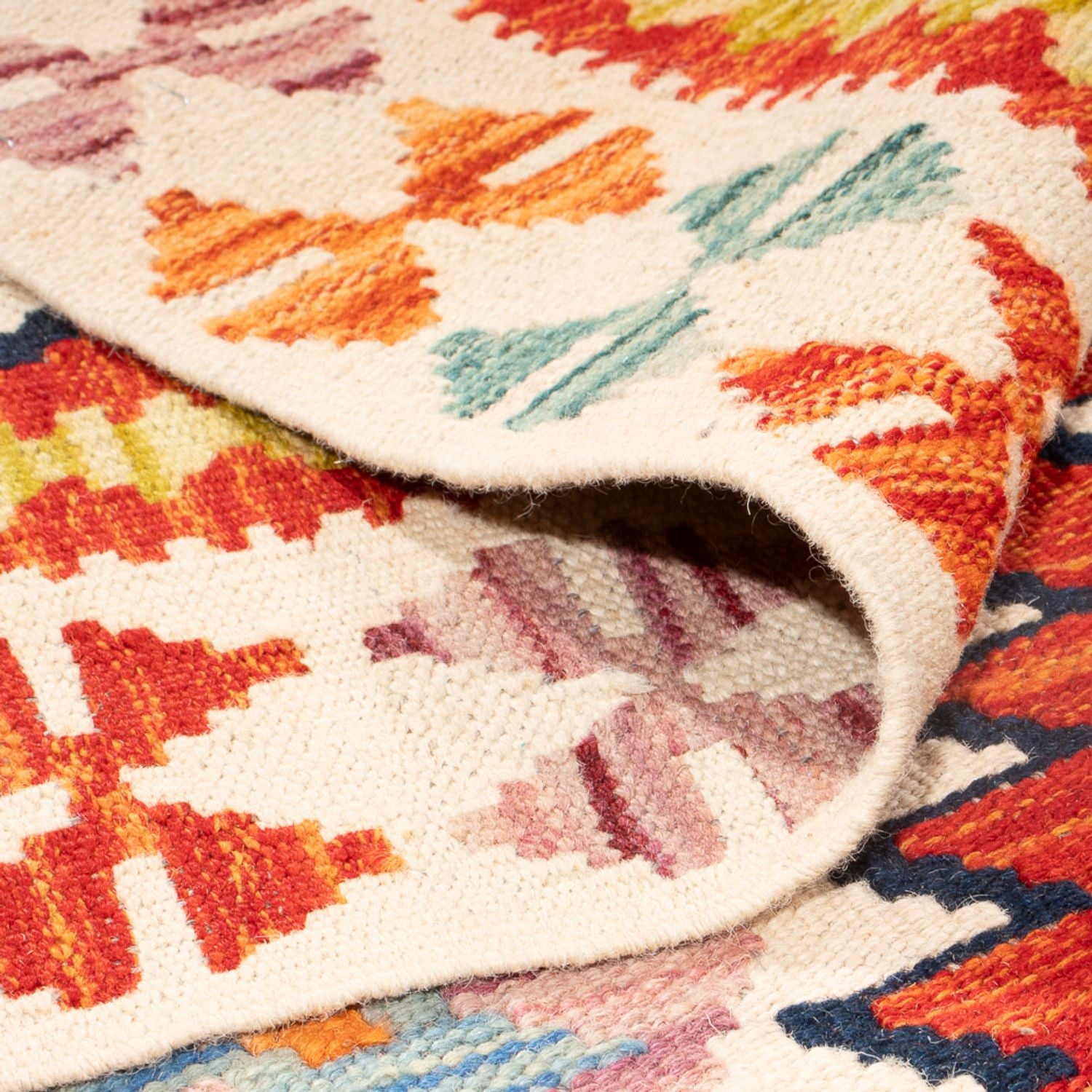 Kelim Carpet - Splash - 150 x 101 cm - flerfarvet