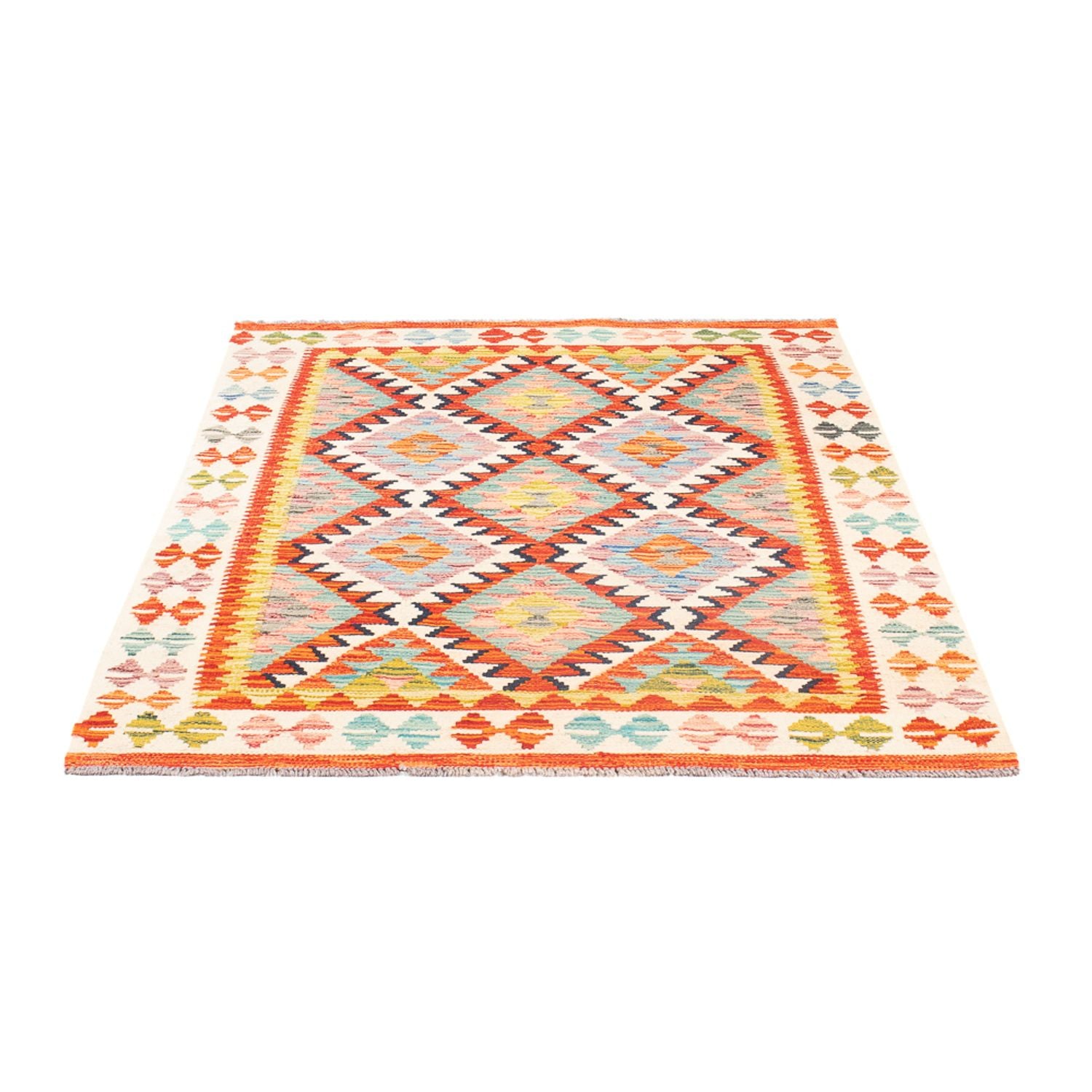 Kelim Carpet - Splash - 150 x 101 cm - flerfarvet