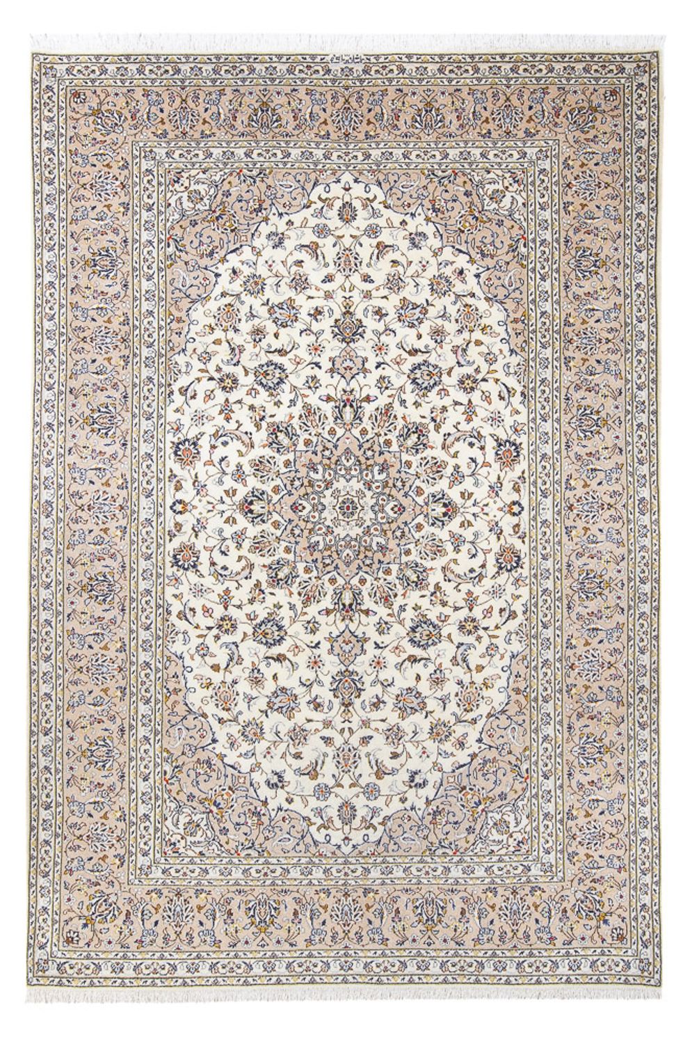 Persisk tæppe - Keshan - 308 x 205 cm - creme