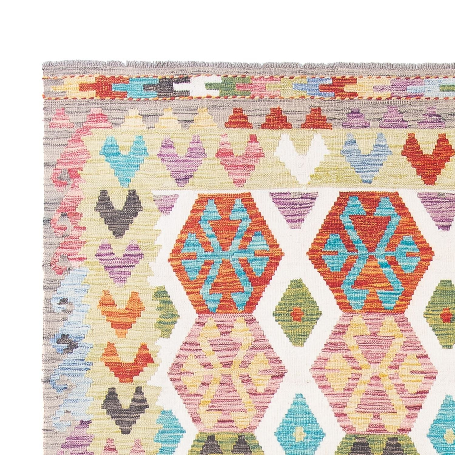 Kelim Carpet - Splash - 305 x 203 cm - flerfarvet