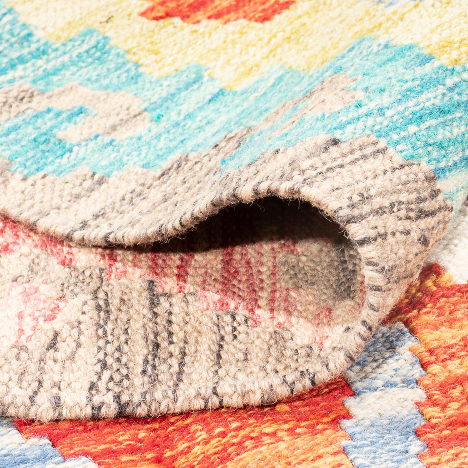 Kelim Carpet - Splash - 305 x 203 cm - flerfarvet