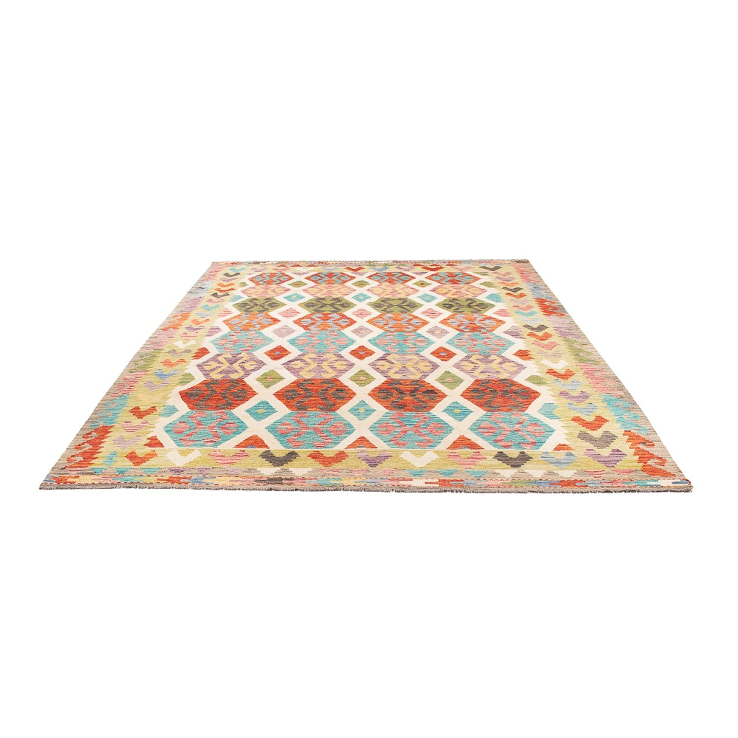 Kelim Carpet - Splash - 305 x 203 cm - flerfarvet