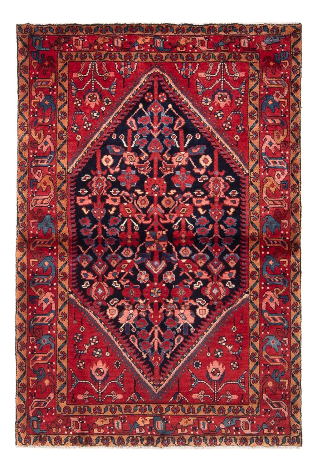 Persisk tæppe - Nomadisk - 144 x 114 cm - mørkeblå
