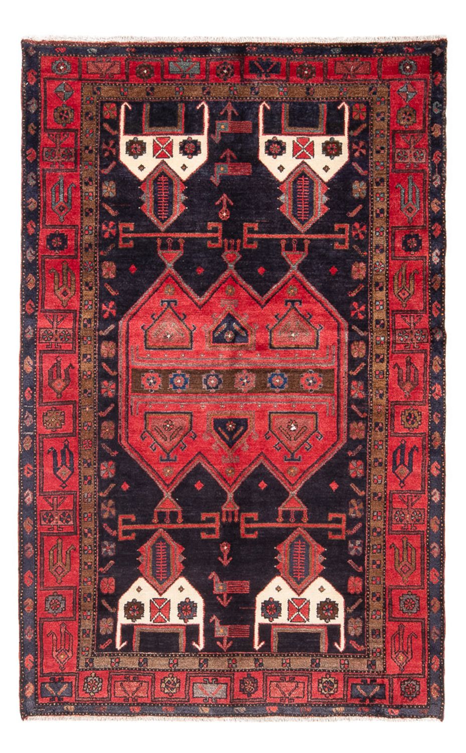 Persisk tæppe - Nomadisk - 225 x 144 cm - mørkeblå