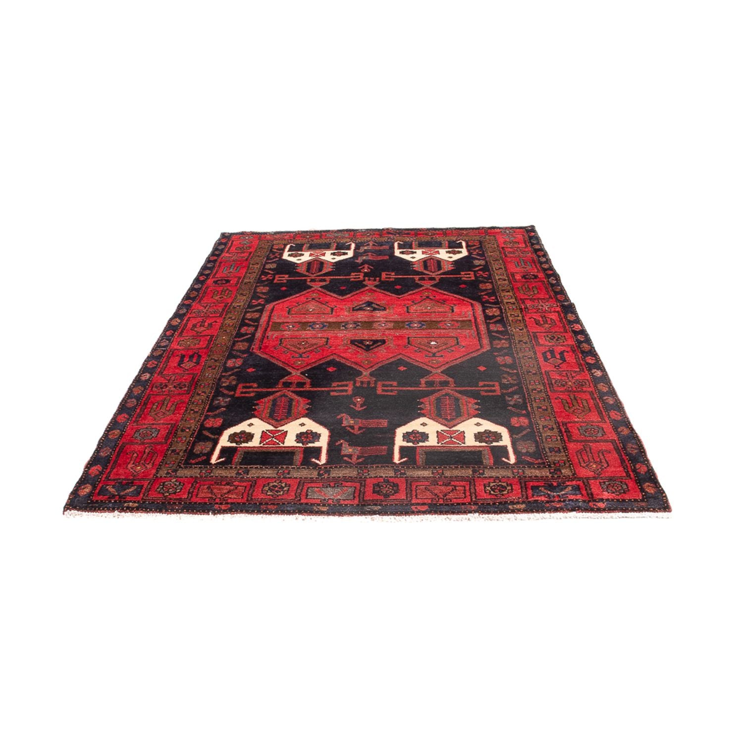 Persisk tæppe - Nomadisk - 225 x 144 cm - mørkeblå