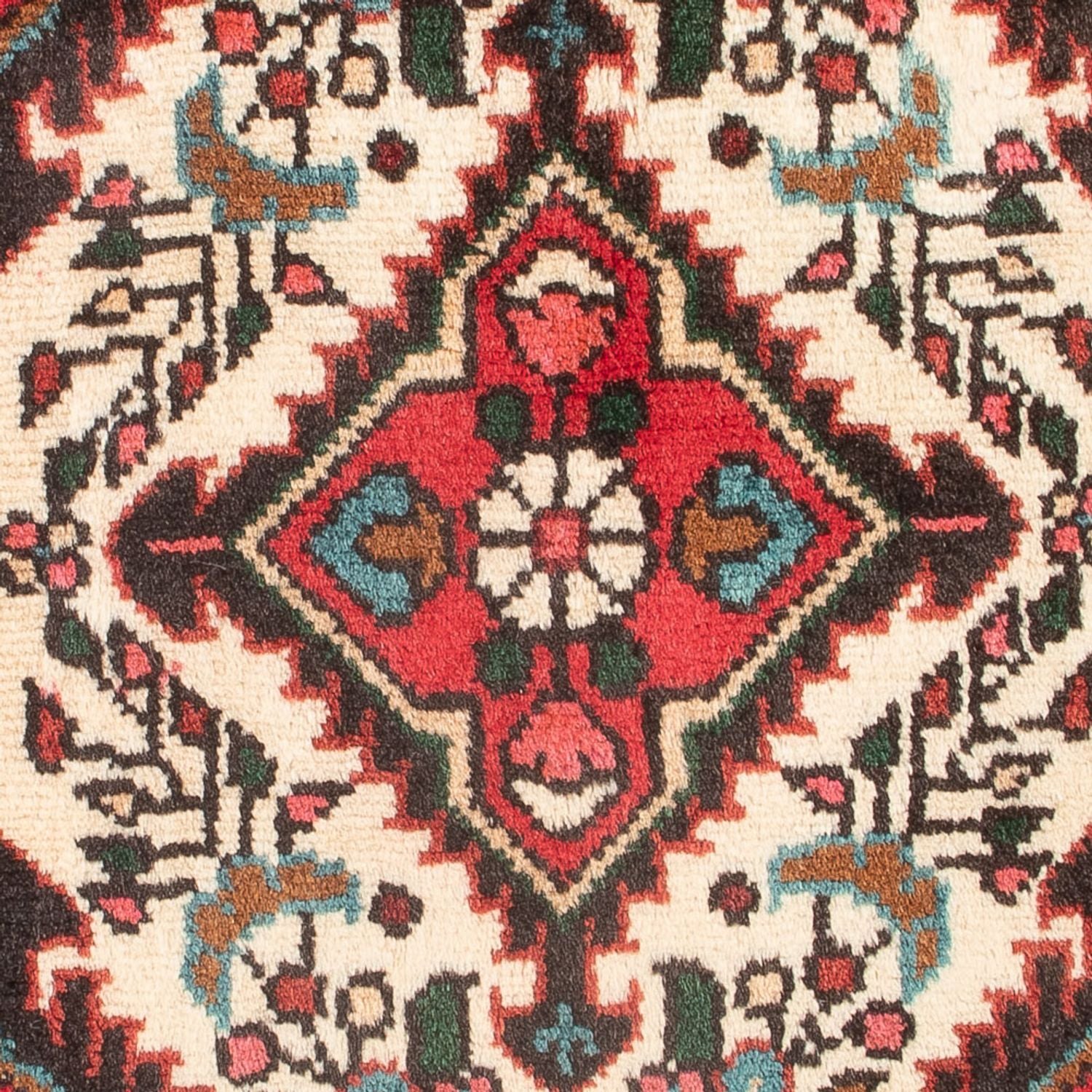 Persisk tæppe - Nomadisk - 64 x 47 cm - creme