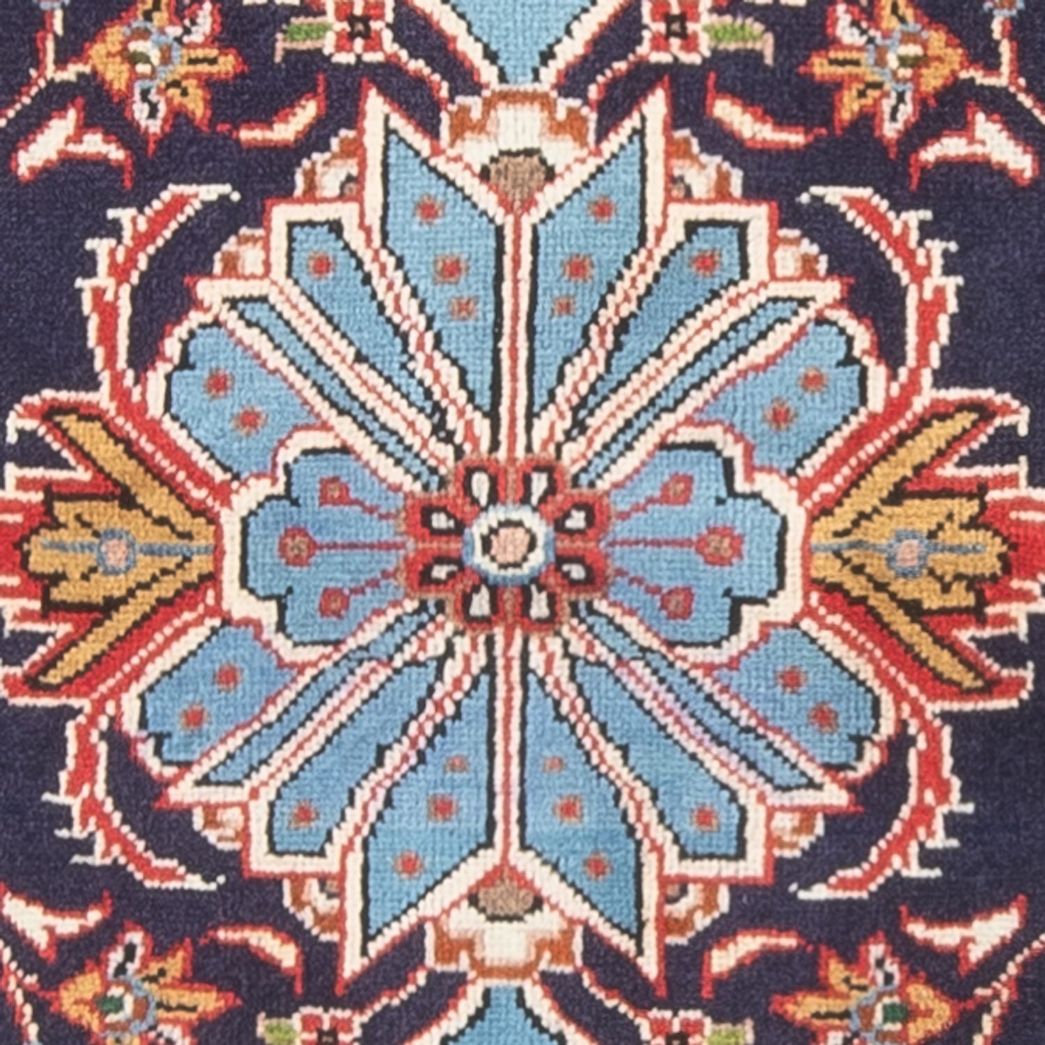 Persisk tæppe - Keshan - 128 x 64 cm - mørkeblå