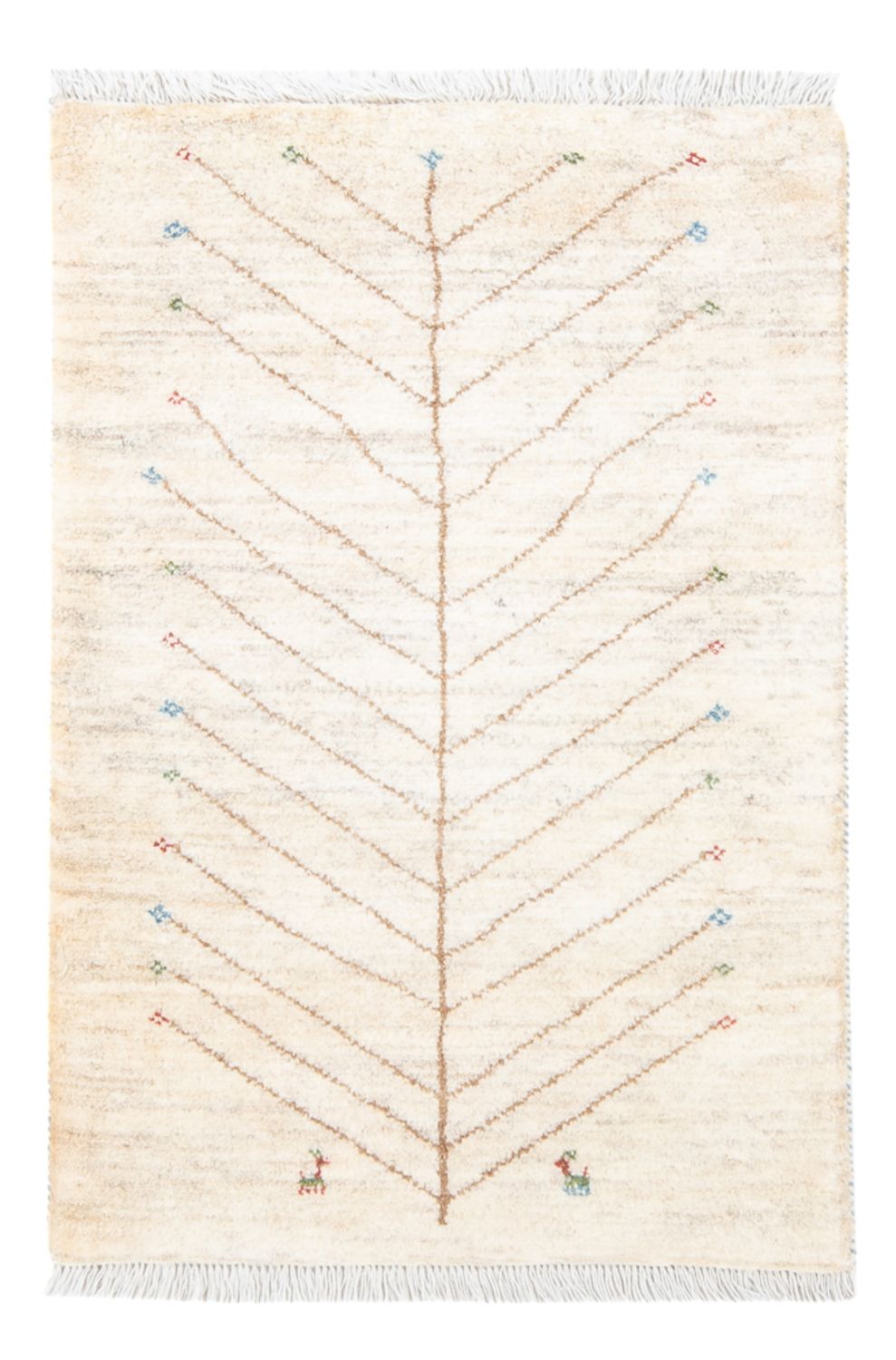 Gabbeh-tæppe - Persisk - 121 x 77 cm - naturlig hvid