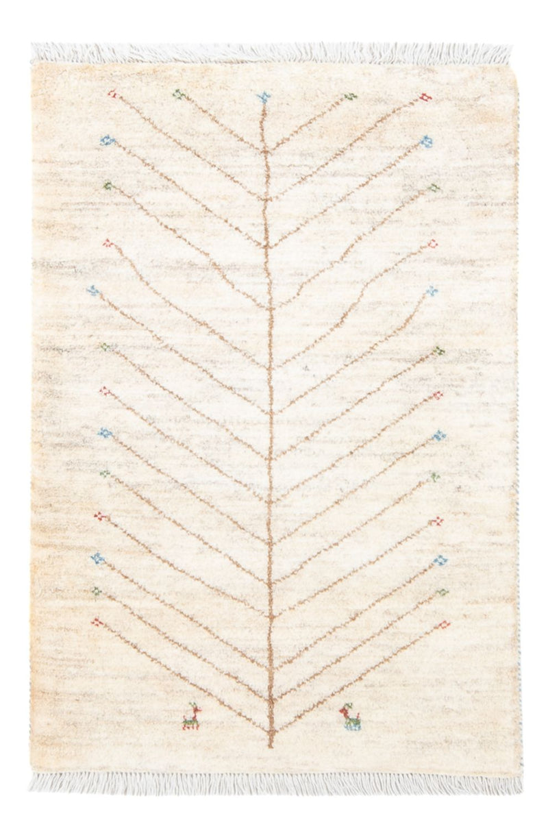 Gabbeh-tæppe - Persisk - 121 x 77 cm - naturlig hvid