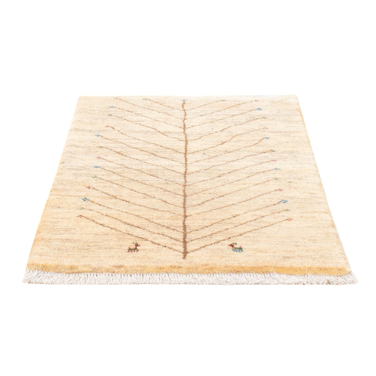 Gabbeh-tæppe - Persisk - 121 x 77 cm - naturlig hvid