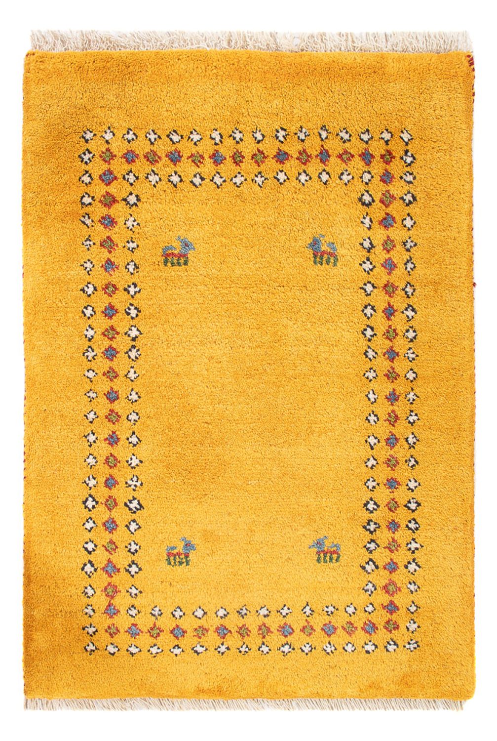 Gabbeh-tæppe - Persisk - 84 x 62 cm - guld
