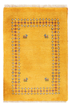 Gabbeh-tæppe - Persisk - 84 x 62 cm - guld