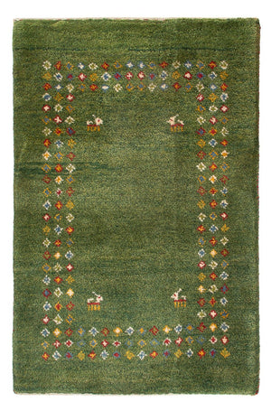 Gabbeh-tæppe - Persisk - 89 x 62 cm - havgrønt