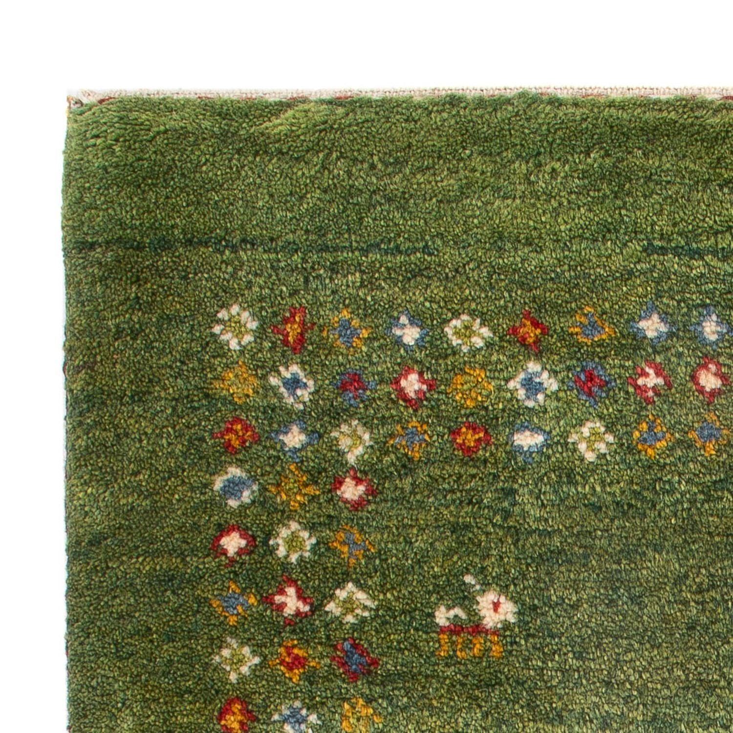 Gabbeh-tæppe - Persisk - 89 x 62 cm - havgrønt