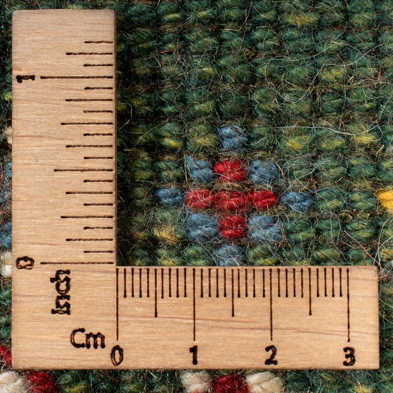 Gabbeh-tæppe - Persisk - 89 x 62 cm - havgrønt