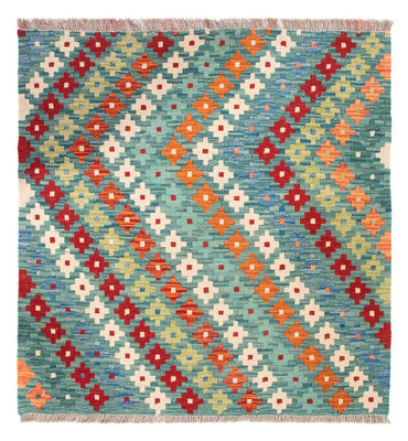 Kelim Carpet - Splash firkantet  - 88 x 90 cm - flerfarvet