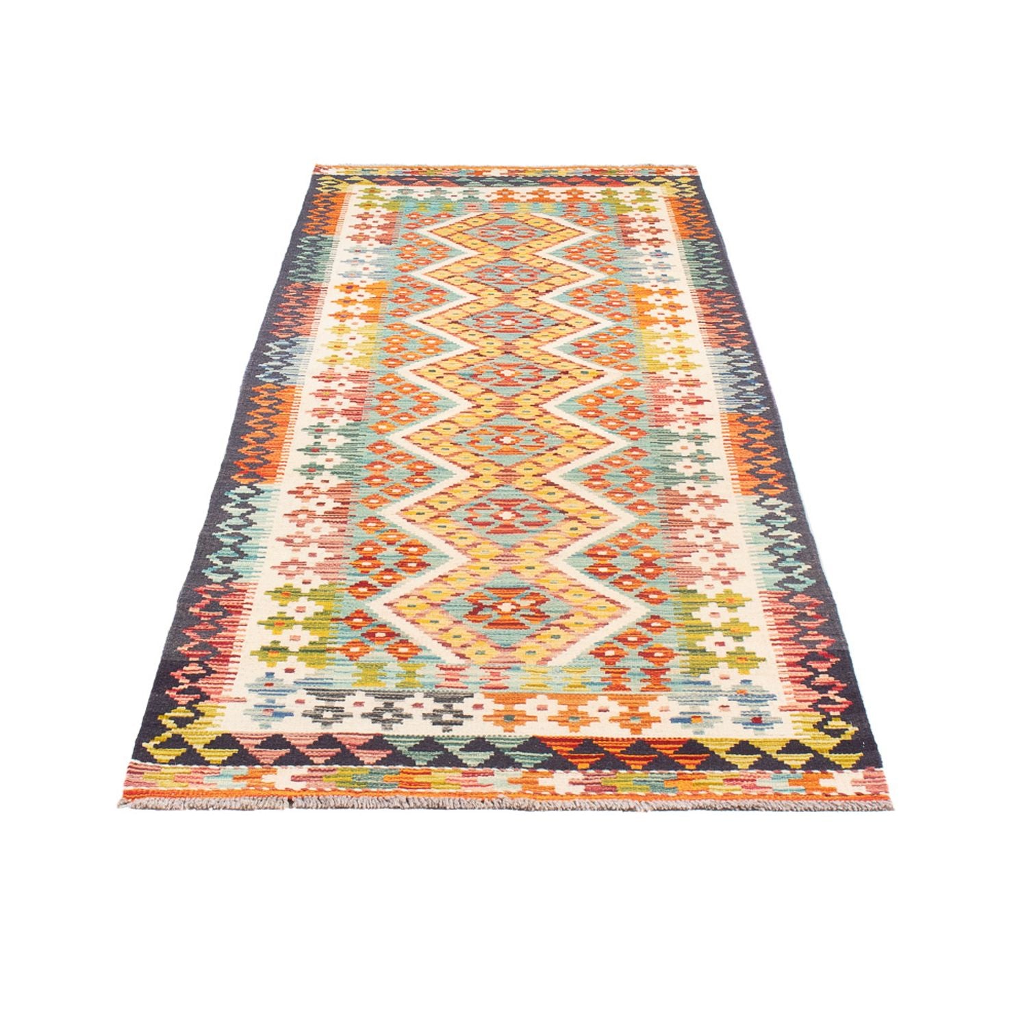Løber Kelim Carpet - Splash - 280 x 85 cm - flerfarvet