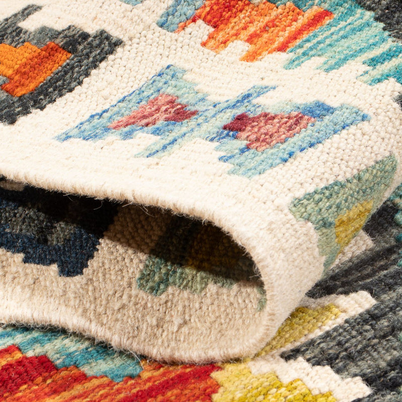 Løber Kelim Carpet - Splash - 281 x 80 cm - flerfarvet