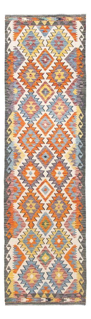Løber Kelim Carpet - Splash - 299 x 86 cm - flerfarvet