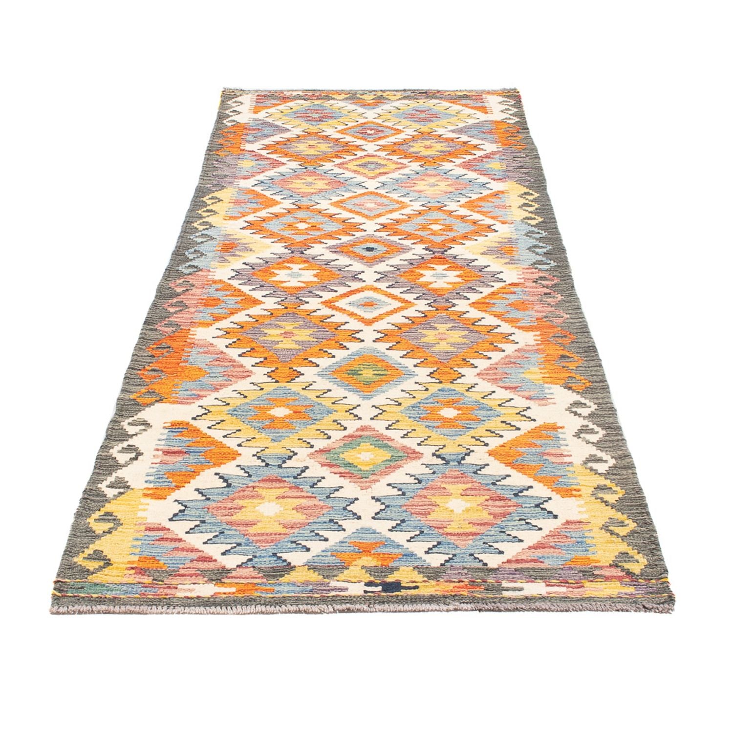 Løber Kelim Carpet - Splash - 299 x 86 cm - flerfarvet