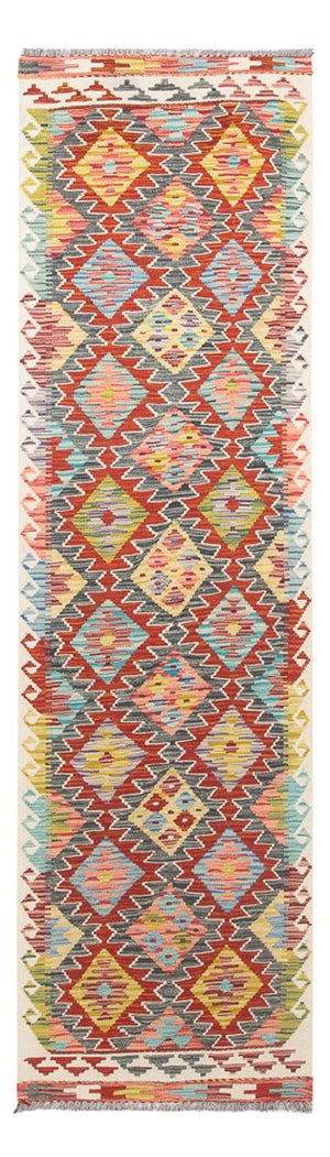 Løber Kelim Carpet - Splash - 286 x 78 cm - flerfarvet
