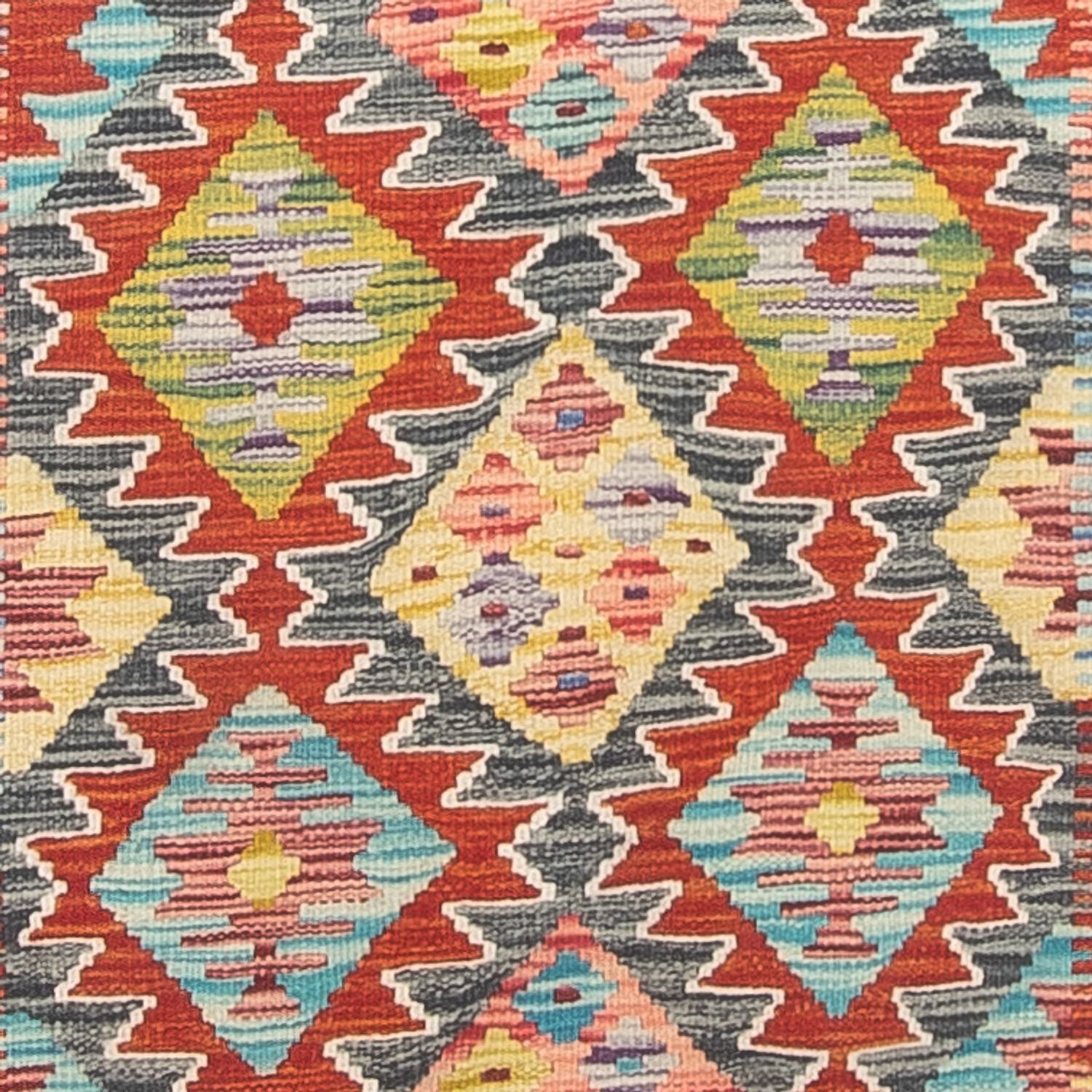 Løber Kelim Carpet - Splash - 286 x 78 cm - flerfarvet