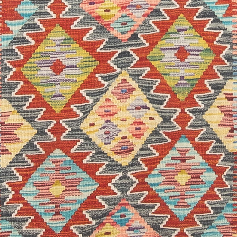 Løber Kelim Carpet - Splash - 286 x 78 cm - flerfarvet